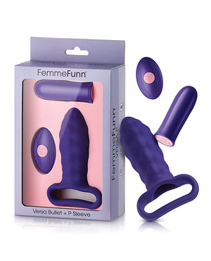 Femme Funn Versa Bullet W/plug Sleeve - Dark Purple