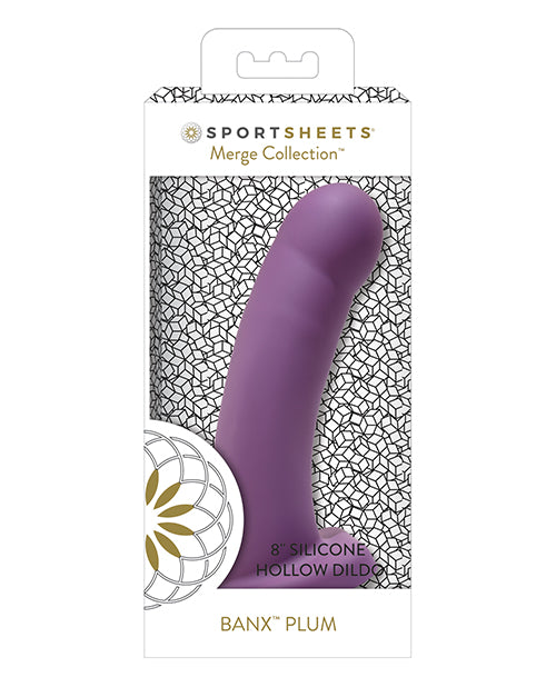 Sportsheets 8" Banx Hollow Silicone Sheath Dildo - Plum