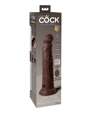 King Cock Elite 9" Dual Density Vibrating Silicone Cock W/remote