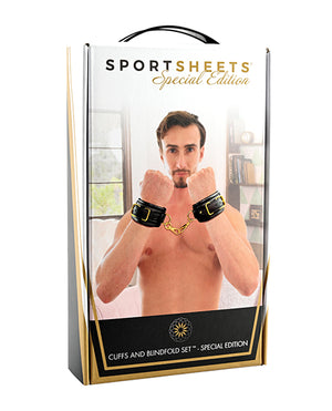 Sportsheets Cuffs & Blindfold Set - Special Edition