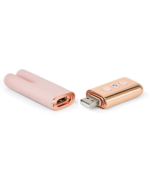 Le Wand Discreet Deux Chrome Twin Motor Rechargeable Clit Vibrator - Rose Gold