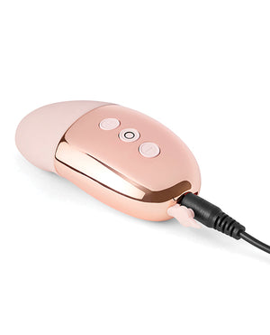 Le Wand Discreet Chrome Point Rumbly Rechargeable Vibrator - Rose Gold