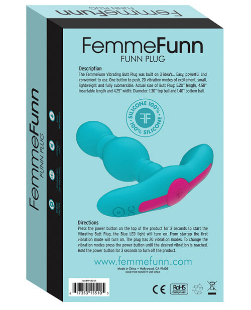 Femme Funn Vibrating Butt Plug - Turquoise