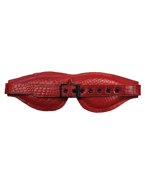 Rouge Large Padded Leather Blindfold - Burgundy