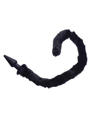 Tailz Cat Tail Anal Plug & Mask Set - Black