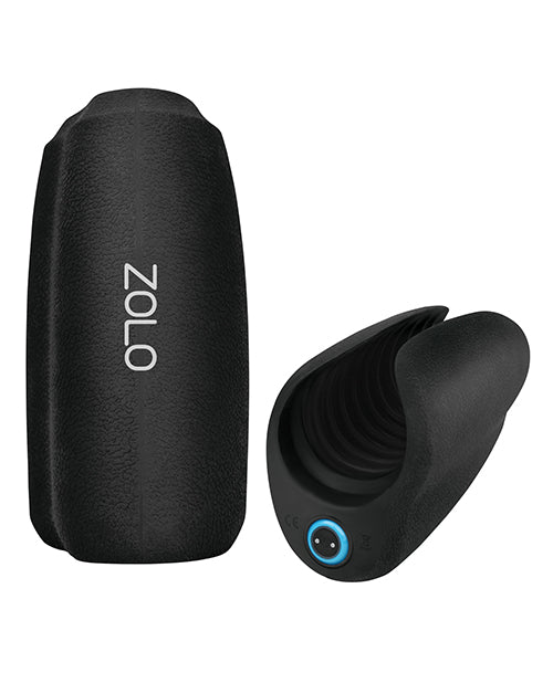 Zolo Cockpit Palm Sized Squeezable Vibrating Male Stimulator Stroker - Black