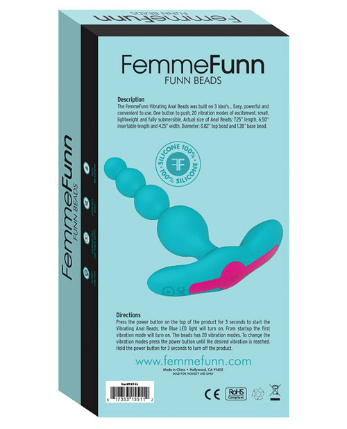 Femme Funn Beads Vibrating Anal Beads - Turquoise