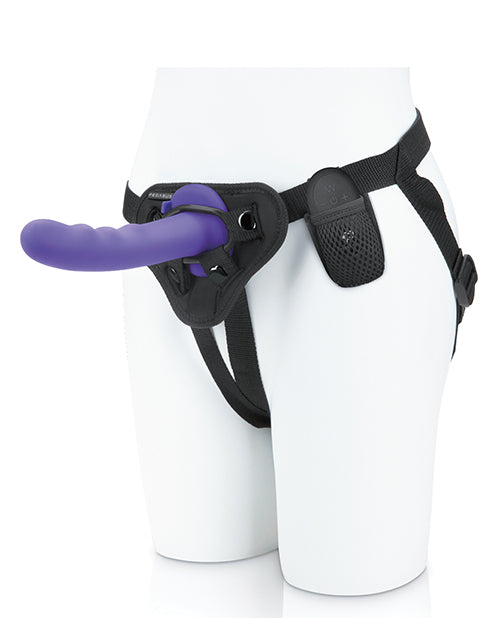 Pegasus 6" Rechargeable Curved Wave Peg W/adjustable Harness & Remote - Purple