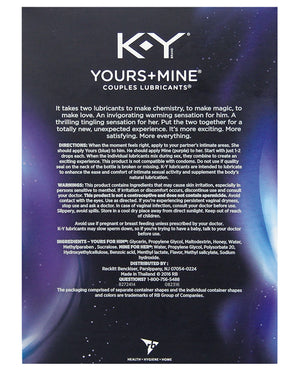 KY Yours & Mine Gift Set Premium Lubricants for Him & Her