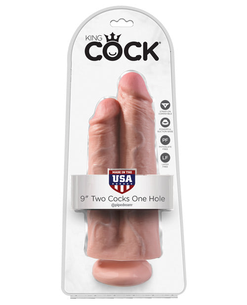 "King Cock 9"" Two Cocks One Hole"