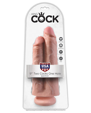 "King Cock 9"" Two Cocks One Hole"