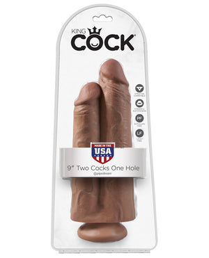 "King Cock 9"" Two Cocks One Hole"