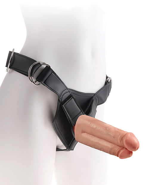 "King Cock Strap-on Harness W/7"" Two Cocks One Hole"