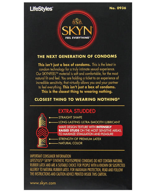 Lifestyles Skyn's Extra Studded Condom - Box Of 10