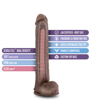 Blush Au Naturel Daddy 14 Inch Sensa Feel Dual Density Dong W/suction Cup