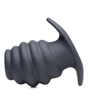 Master Series Hive Ass Tunnel 3.4" Silicone Ribbed Hollow Anal Plug - Black