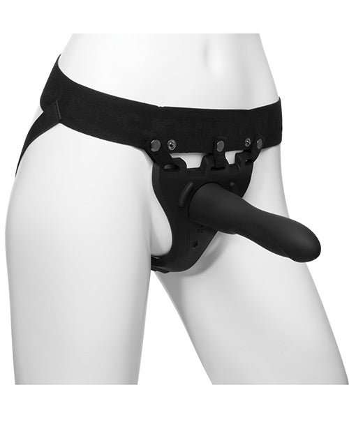 Body Extensions Be In Charge Vibrating 2 Piece Strap On Set - Black