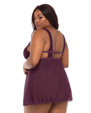 Nora Mesh & Lace Frame Empire Babydoll & G-string Potent