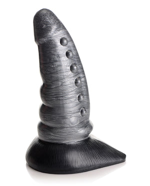 Creature Cocks Beastly Tapered Bumpy Silicone Dildo - Silver/black