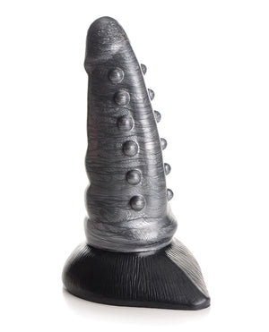 Creature Cocks Beastly Tapered Bumpy Silicone Dildo - Silver/black