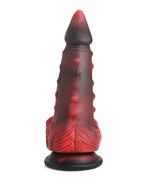 Creature Cocks Lava Demon Thick Nubbed Silicone Dildo - Black/red