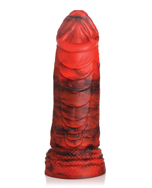 Creature Cocks Fire Dragon Scaly Silicone Dildo - Red