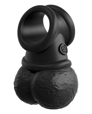 King Cock Elite The Crown Jewels Weighted Swinging Balls - Black