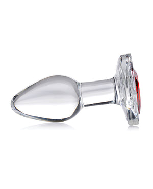 Booty Sparks Red Heart Gem Glass Anal Plug