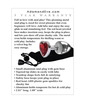 Adam & Eve Red Heart Gem Anal Plug