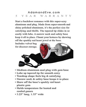 Adam & Eve Red Heart Gem Anal Plug