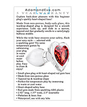 Adam & Eve Red Heart Gem Glass Plug