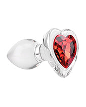 Adam & Eve Red Heart Gem Glass Plug