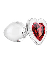 Adam & Eve Red Heart Gem Glass Plug