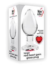 Adam & Eve Red Heart Gem Glass Plug