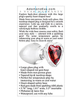 Adam & Eve Red Heart Gem Glass Plug