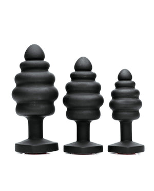 Mistress By Isabella Sinclaire Heart Gem Silicone 3 Pc Anal Plug Set - Black