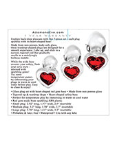 Adam & Eve Red Heart Gem Glass Plug Set