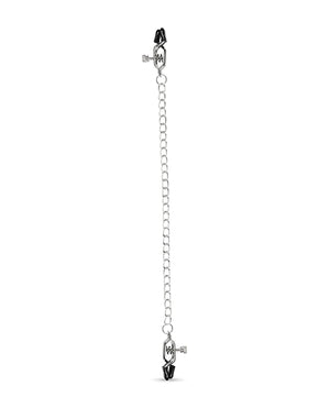 Easy Toys Big Nipple Clamps W/chain - Silver