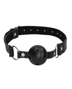 Shots Ouch Black & White Breathable Ball Gag W/nipple Clamps - Black