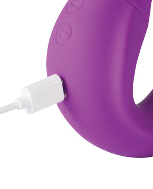 Lilian G-spot Vibrator W/rotating Head & Vibrating Tongue - Purple