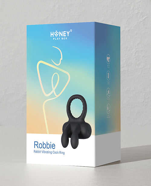 Robbie Rabbit Vibrating Cock Ring - Black