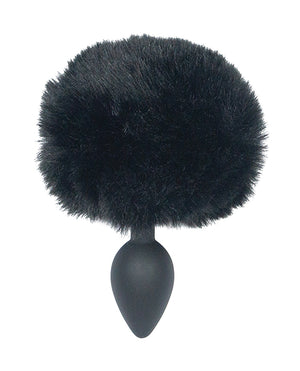 Punishment Bunny Tail Butt Plug - Black