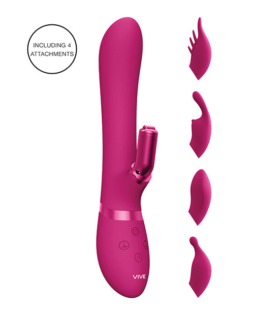 Shots Vive Chou G-spot Rabbit W/interchangeable Clitoral Attachments - Pink