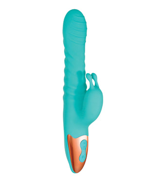 Adam & Eve Heat Me Up Warming Rabbit Thruster - Aqua