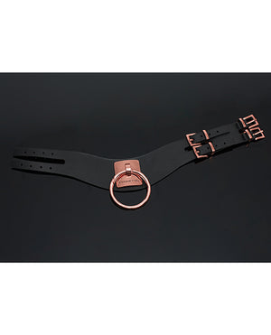 Pleasure Collection Adjustable Collar - Black/rose Gold