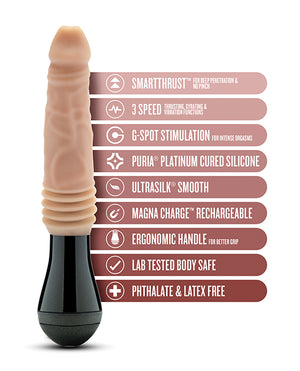 Blush Dr. Skin Silicone Dr. Arthur Thrusting Gyrating Vibrating Dildo