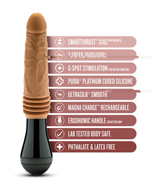 Blush Dr. Skin Silicone Dr. Arthur Thrusting Gyrating Vibrating Dildo