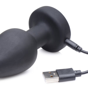 E-Stim and Vibrating Anal Plug - Black