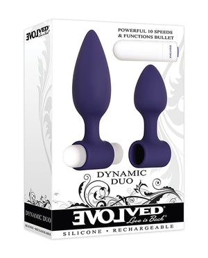 Evolved Dynamic Duo Anal Rechargeable - Purple/white