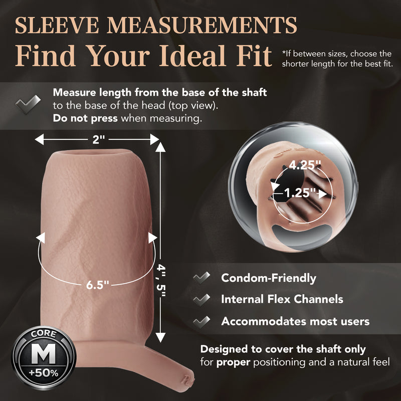 Pleasure Sleeves -  Open-Ended Penis Sleeve - 50% Increase Core M Girth Enhancer